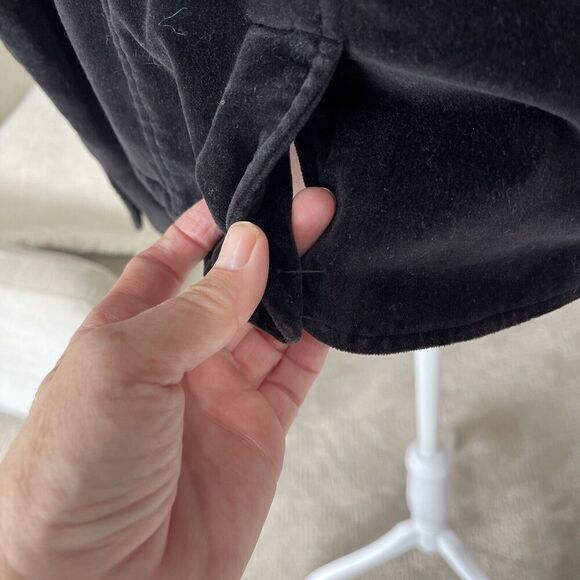 Garnet Hill Velvet Blazer Black Size 8 Stretch Holiday Event 3 Button Pockets - Picture 6 of 15